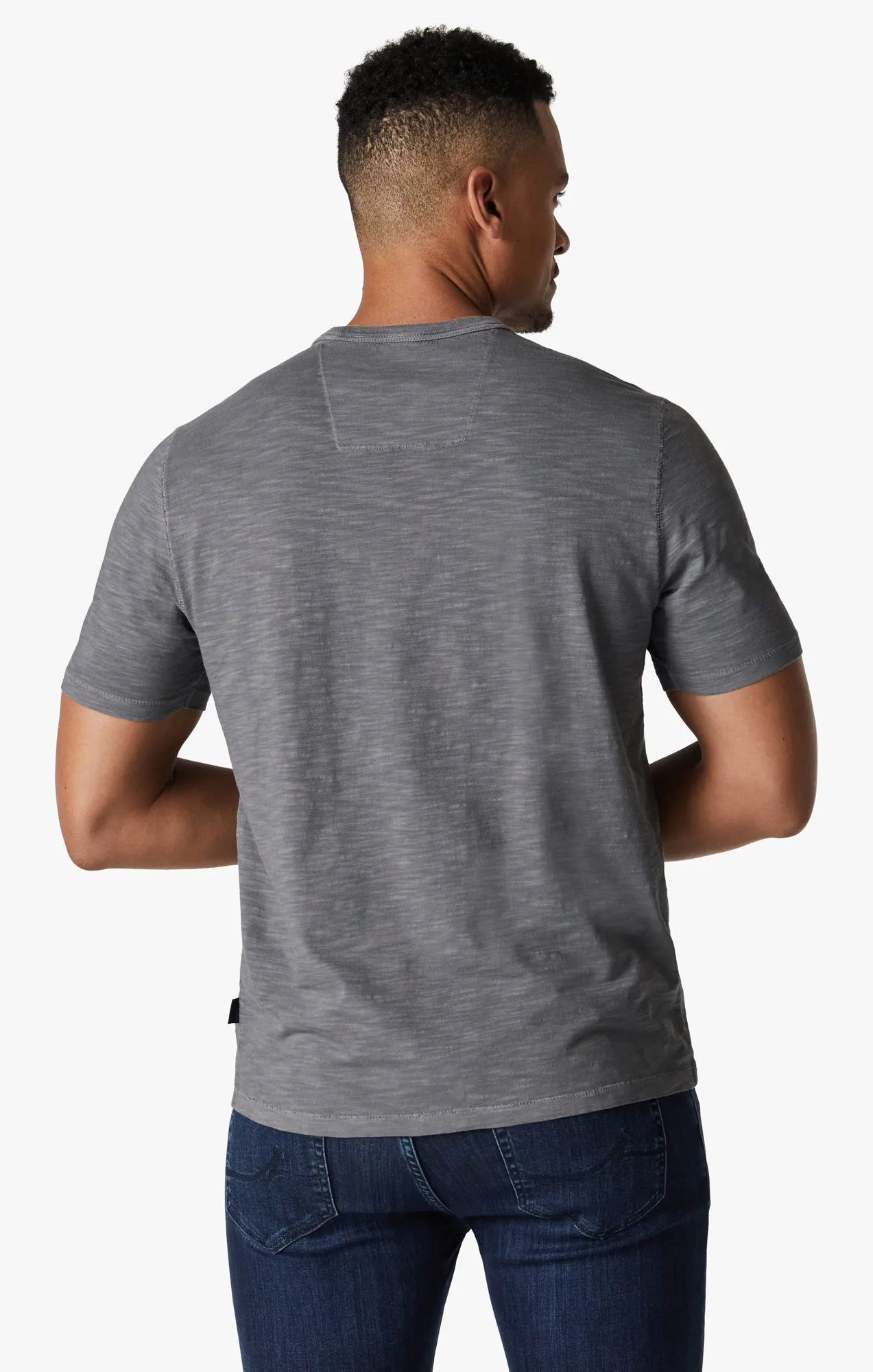 Slub Crew Neck T-Shirt In Winter Grey