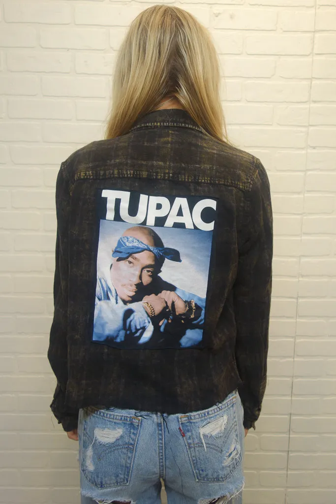 Tupac Acid Wash Cropped Flannel