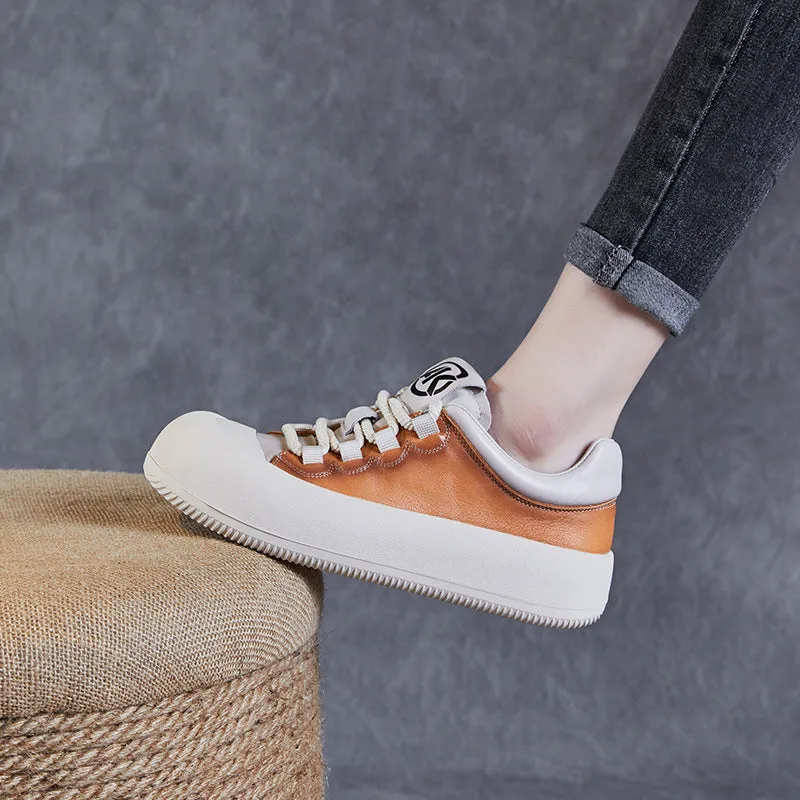 Women Fashion Leather Flat Casual Shoes