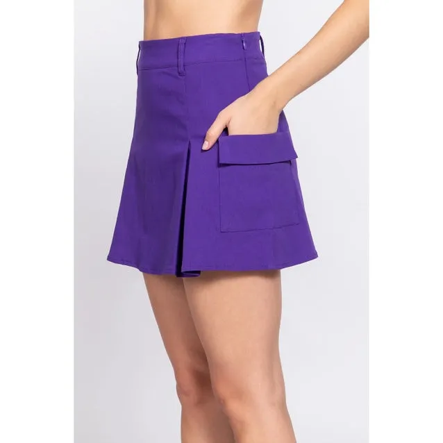 Women's Cargo Mini Skirt with Underpants