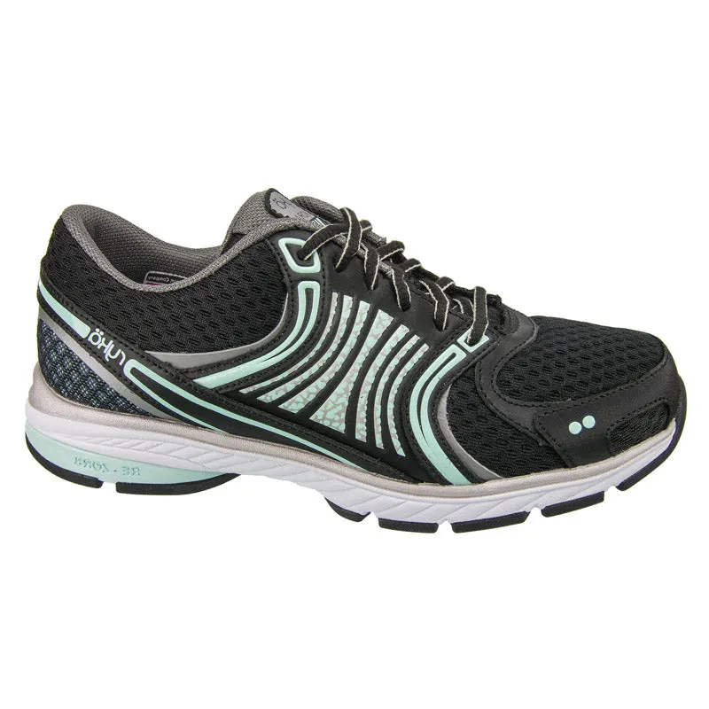 Women's Ryka Kora Running Trainers Black-Grey-Mint